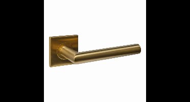 Intersteel DeurklinkQ 04 op vierkant rozet messing mat - 1314.103402