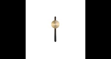 Searchlight Design wandlampShield zwart en goud - 44861GO