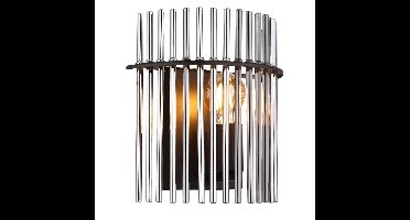 Globo Zwarte wandlampGorley met smoke glas - 15698W