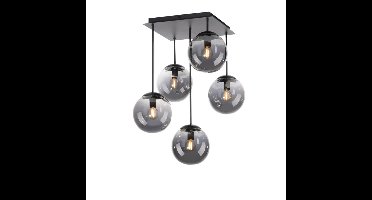 Just Light 5-lichts plafondlampBig Widow zwart - 14602-18