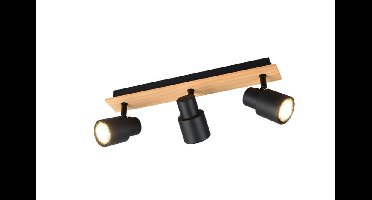 Trio 3-lichts plafondlampPierre zwart met hout - R81983032