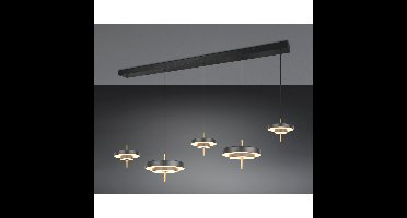 Trio 5-lichts hanglampKeaton zwart met goud - 340210580
