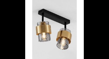 Lyora PlafondlampSianna 2-lichts zwart met goud - 9236387