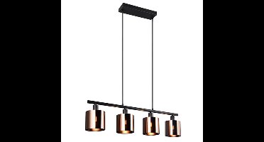 Trio 4-lichts hanglampJason zwart met koper brons - R36304064