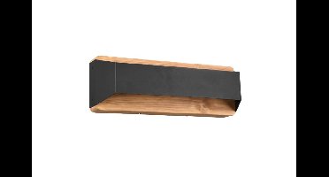 Trio Wand lampArino 35cm zwart met houtbruin - 224819132