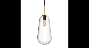 Lyora Glazen hanglampPear Long Ø 22cm goud met helder glas - 8671