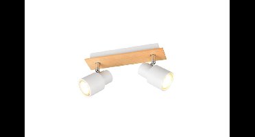 Trio 2-lichts plafondlampPierre wit met hout - R81982031