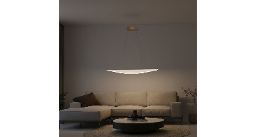 Lyora HanglampAgos goud met kunststof breed - 9054450