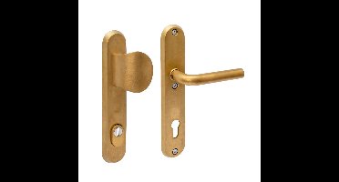 Intersteel VoordeurbeslagLuzern PC 92mm messing getrommeld - 0011.378849