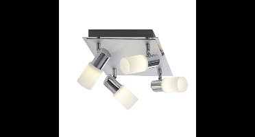 Trio Design plafondspotSeries 8214 Square 4-lichts metaalgrijs met chroom - 821430405