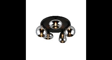 Trio 5-lichts plafondlampLumina zwart met smoke glas - 617030532