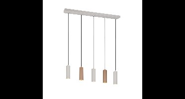 Trio HanglampSoka 5-lichts mokka bruin en grijs - 367700565
