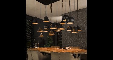 Lyora XXL hanglampMetal 18-lichts - zwart - 7890/77