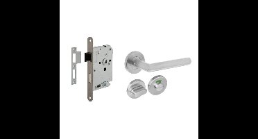 Intersteel Compleet deurklinksetHoek 90 toilet RVS - 0035.210006