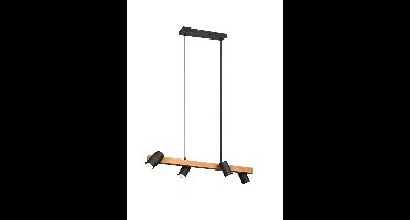 Trio Richtbare hanglampMarley Zwart met hout - 312490432