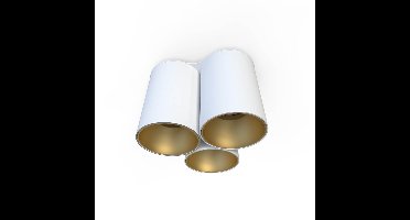 Lyora 3-lichts plafondlampEye Tone wit met goud - 7666