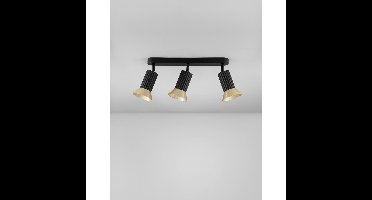 Lyora PlafondlampLuvia 3-lichts zwart met goud - 9011442