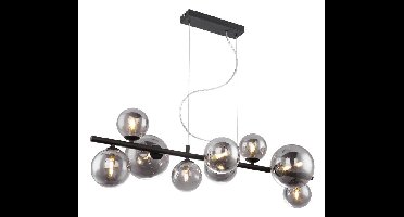 Globo Zwarte hanglamp met smoke glasRiha - 56133-9H