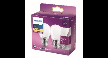 Philips 2,2W - E27 - 2700K - 250 lumen set van 2 - 929001345670
