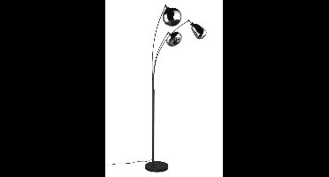 Trio Staande vloerlampLumina zwart armatuur met chroom glas - 417000332