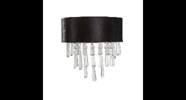 Searchlight WandlampGlamour zwart met chroom - 50818-2BK