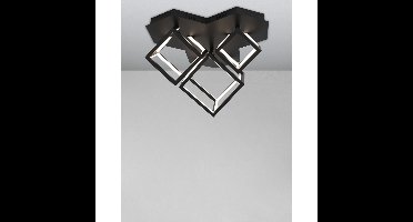 Lyora Vierkante plafondlampGabbia zwart - 9818241