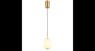 Globo Gouden hanglampEwald enkel wit glas Ø 13,5cm - 15217H