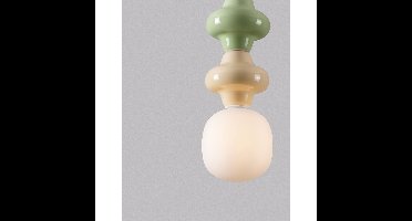 Lyora HanglampClio M groen en geel keramiek - 9009117