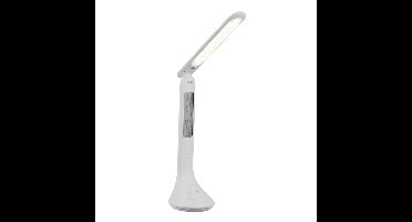 Globo BureaulampTyrell wit met klok - 58329W