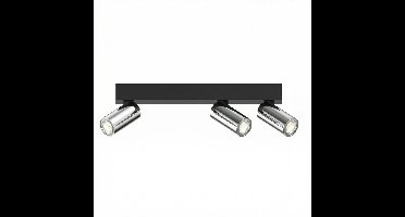 Lyora 3-lichts opbouwspotTevo Mini zwart met chroom - V105130SBC