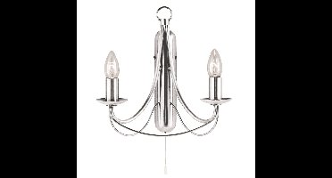 Searchlight Antiek zilveren wandlampMaypole - 6342-2SS