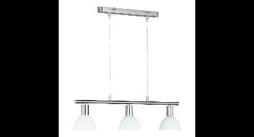 Trio Landelijke HanglampDallas 3-lichts wit met nikkel - R335110307