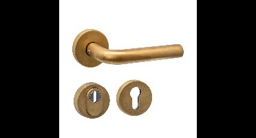 Intersteel AchterdeurbeslagsetLuzern rond messing getrommeld - 0011.405716