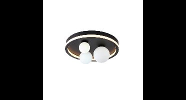Searchlight PlafondlampTrident zwart met witte bollen - 73380BK