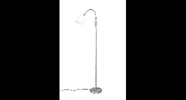 Trio VloerlampTommy 130cm RVS met wit - R46331001