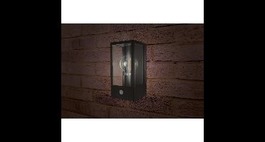 Lyora Zwarte buitenlampPrato E27 - glas - met bewegingssensor - ILDEA037