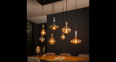 Lyora Design hanglampKaraf 7 glazen - amber en smoke - 7444/77