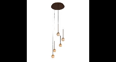 Premium by Lucide Design hanglampCalina 5-lichts met amber bollen - 24406/37/96