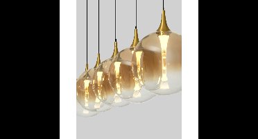 Lyora HanglampOrenda recht 5-lichts amber glas - 9416964