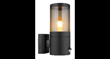 Globo Zwarte buitenlampXeloo met sensor - 32014BSS