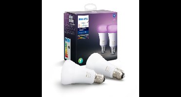 Philips Hue E27 LED Lamp 9W RGBWW, White and Color Ambiance, 2-Pack