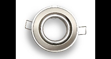 Inbouwspot, Rond, Aluminium, RVS Look, Satijn