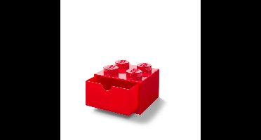 Cassetto-mattoncino 4 bottoncini - Rosso