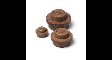 Ensemble de patères en bois - chêne foncé