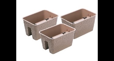 Prosperplast 3 railing bloempotten (Rechthoekig, Mokka, 39,6 x 27,2 x 22,5 cm)