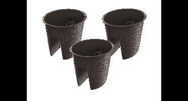 Prosperplast 3 railing bloempotten (Ovaal, Bruin, 29,8 x 24,2 x 22,5 cm)