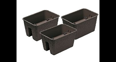 Prosperplast 3 railing bloempotten (Rechthoekig, Bruin, 39,6 x 27,2 x 22,5 cm)