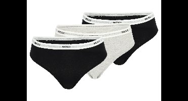 MEXX Set van 3 dames onderbroeken (Zwart/grijs, L)