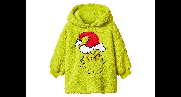 Pluche oversized kinder kersthoodie The Grinch (134/140)