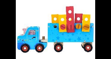 Houten vrachtwagen met aanhanger (Houten gereedschap vrachtwagen)